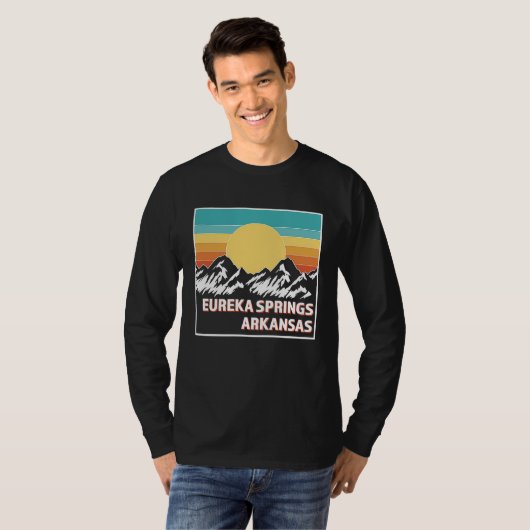 EUREKA SPRINGS ARKANSAS Retro sunset USA Souvenir T-shirt (Voorkant volledig)