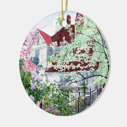 Eureka Springs Victoriaans Keramisch Ornament (Links)