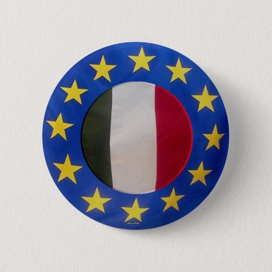 Euro 2008 -Italië- Knop Ronde Button 5,7 Cm (Voorkant)