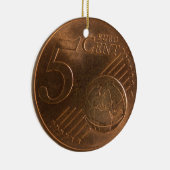 Euro 5 cent Geld Munt Keramisch Ornament (Rechts)