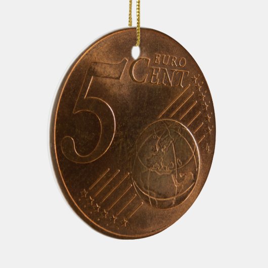 Euro 5 cent Geld Munt Keramisch Ornament (Rechts)