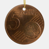 Euro 5 cent Geld Munt Keramisch Ornament (Voorkant)