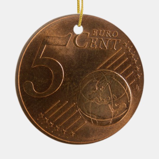 Euro 5 cent Geld Munt Keramisch Ornament (Voorkant)