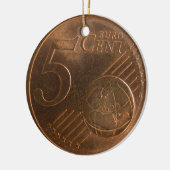 Euro 5 cent Geld Munt Keramisch Ornament (Links)