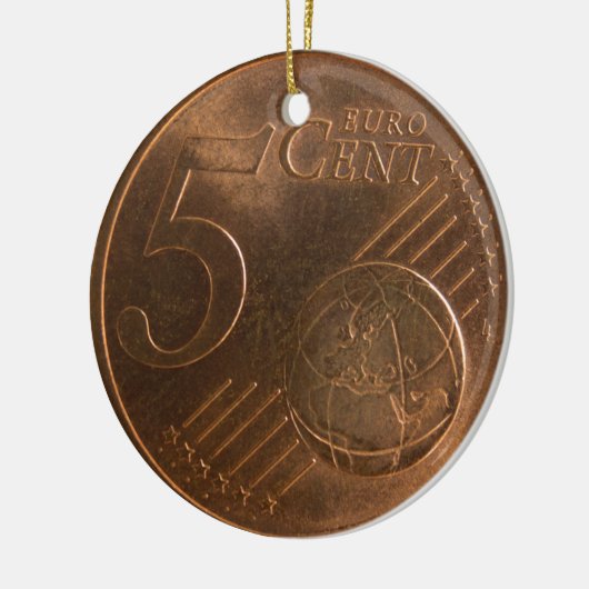 Euro 5 cent Geld Munt Keramisch Ornament (Links)