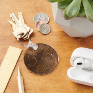 Euro 5 cent Geld Munt Sleutelhanger