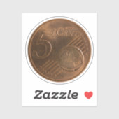 Euro 5 cent Geld Munt Sticker (Vel)