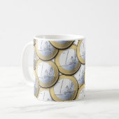 Euro Coins mok - kies stijl en kleur (Voorkant links)