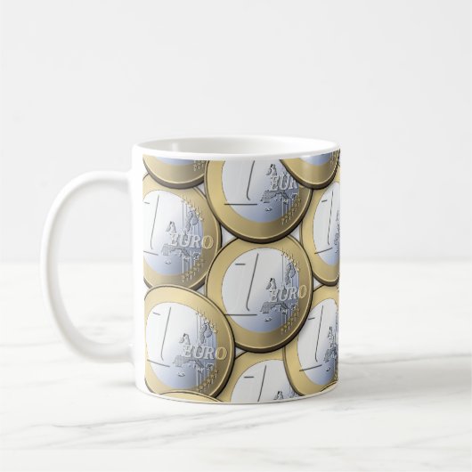 Euro Coins mok - kies stijl en kleur (Links)