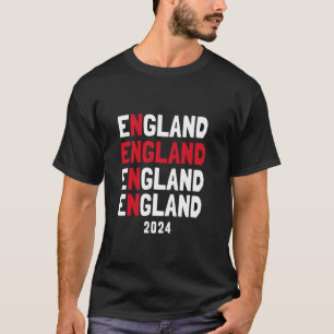Euro Football Engeland Vlag Kleur Tekst 2024 T-shirt