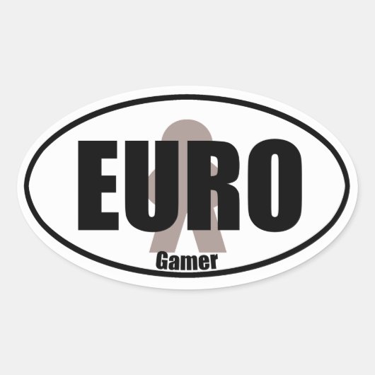 Euro Gamer Funny Meeple Tabletop Decale Stijl Ovale Sticker (Voorkant)