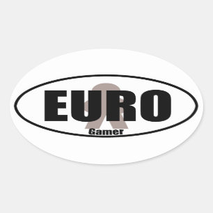 Euro Gamer Funny Meeple Tabletop Decale Stijl Ovale Sticker