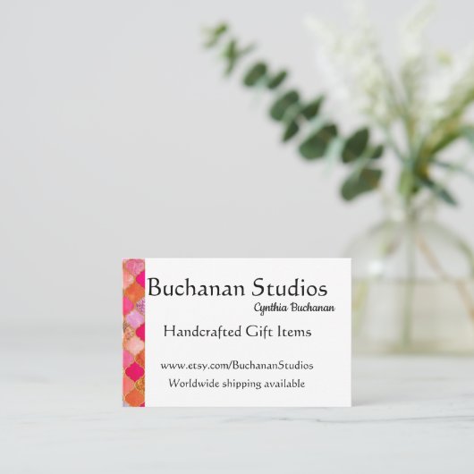 Euro Large Personalize Text Memorable Pinks Visitekaartje (Staand voorkant)