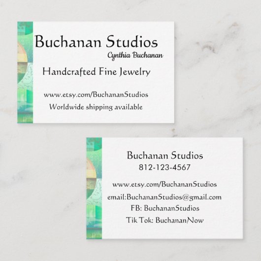 Euro Large Personalize Text Memorable Visitekaartje (Voorkant / Achterkant)