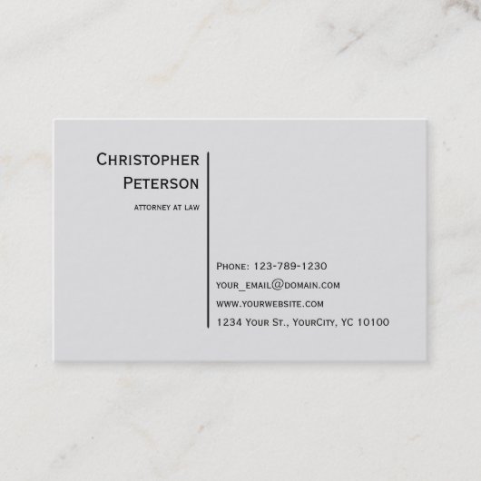 Euro-minimalistische legant-procureur bij wet visitekaartje (Voorkant)