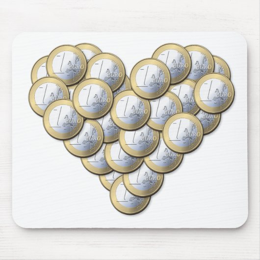 Euro Munten - hartpatroon - mousepad Muismat (Voorkant)