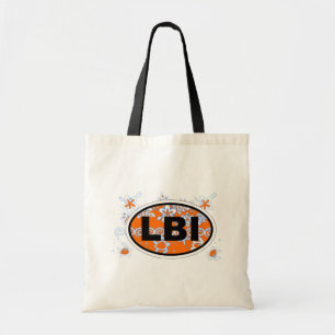 Euro Oval Design op het eiland Long Beach. Tote Bag