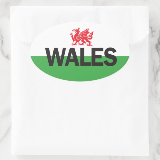 Euro Oval Wales Car Sticker (Tas)