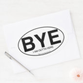Euro ovale sticker Stijl Bye Snarky Slogan  (Envelop)
