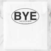 Euro ovale sticker Stijl Bye Snarky Slogan  (Tas)