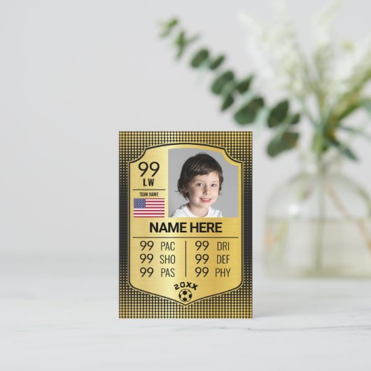 EURO Soccer Kaart Shield Gold Football Trading Kaa Contactkaartje (Staand voorkant)