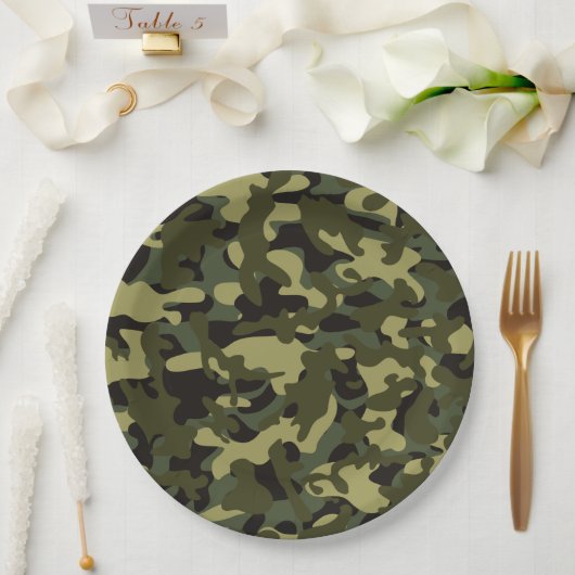Euro Spring Camouflage Papieren Bordje (Huwelijk)