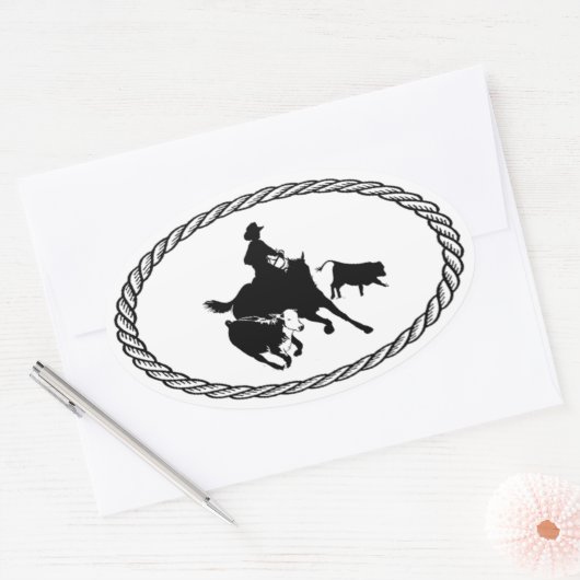 Euro-stijl snijpaard ovale sticker (Envelop)