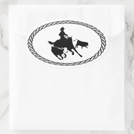 Euro-stijl snijpaard ovale sticker (Tas)