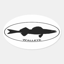 Euro Style Oval Walleye Logo Ovale Sticker