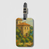 Euro Summer Oil Painting Villa Bagagelabel (Voorkant (verticaal))