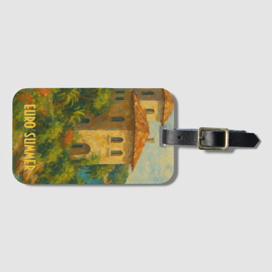 Euro Summer Oil Painting Villa Bagagelabel (Voorkant (horizontaal))