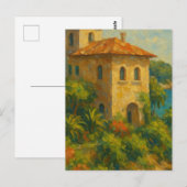 Euro Summer Oil Painting Villa Briefkaart (Voorkant / Achterkant)