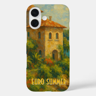 Euro Summer Oil Painting Villa iPhone 16 Hoesje