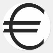 Euro-teken Ronde Sticker (Voorkant)