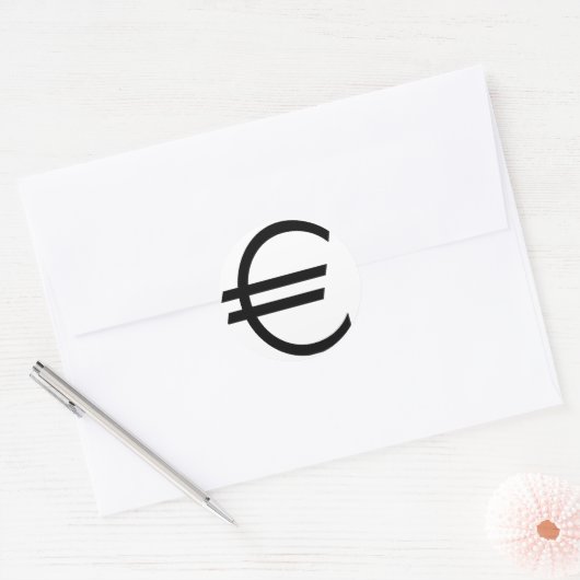 Euro-teken Ronde Sticker (Envelop)
