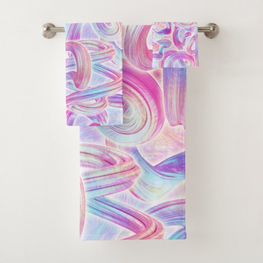 eurobeat holorave - roze en blauw: bad handdoek (Insitu)