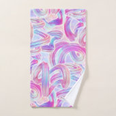 eurobeat holorave - roze en blauw: bad handdoek (Handdoek)