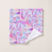 eurobeat holorave - roze en blauw: bad handdoek (Wasdoekje)