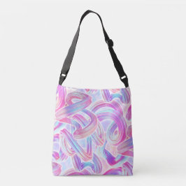 eurobeat holorave - roze en blauw: crossbody tas