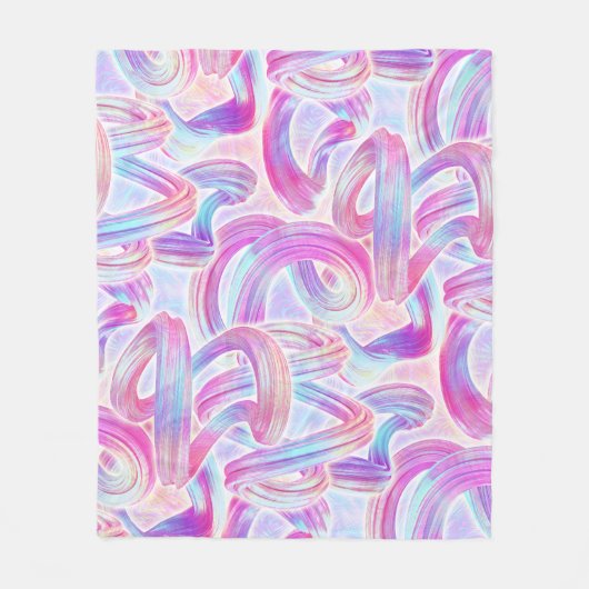 eurobeat holorave - roze en blauw: fleece deken (Voorkant)