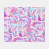 eurobeat holorave - roze en blauw: fleece deken (Voorkant (Horizontaal))