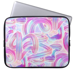 eurobeat holorave - roze en blauw: laptop sleeve