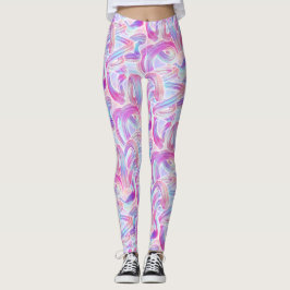 eurobeat holorave - roze en blauw: leggings