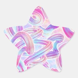 eurobeat holorave - roze en blauw : ster sticker