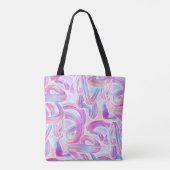 eurobeat holorave - roze en blauw: tote bag (Achterkant)