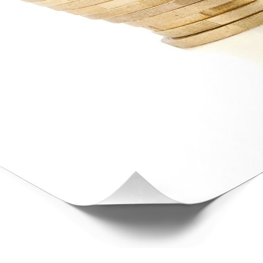 eurobiljetten en euromunten foto afdruk (Hoek)