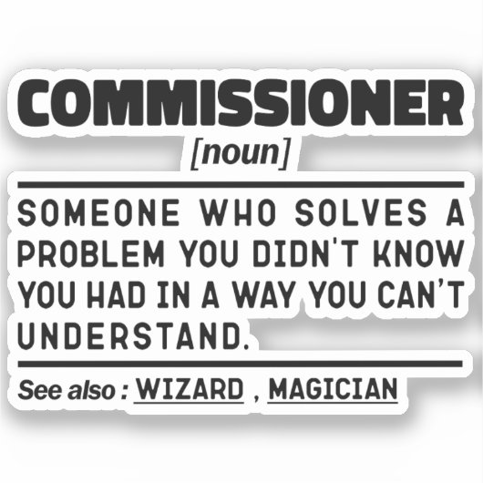 eurocommissaris noun beroepsarbeider grappig Gezeg Sticker (Voorkant)