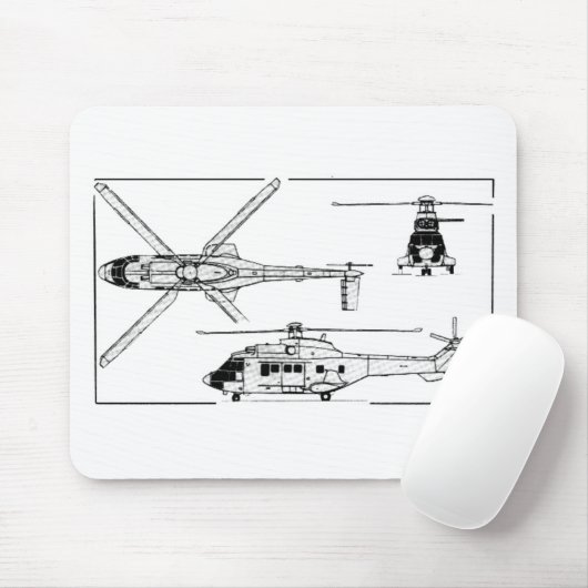 Eurocopter-Super-Puma-SA-33 Muismat (Met muis)