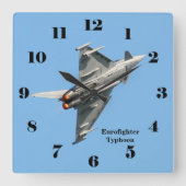 Eurofighter Typhoon blue sky alle nummers Vierkante Klok (Voorkant)