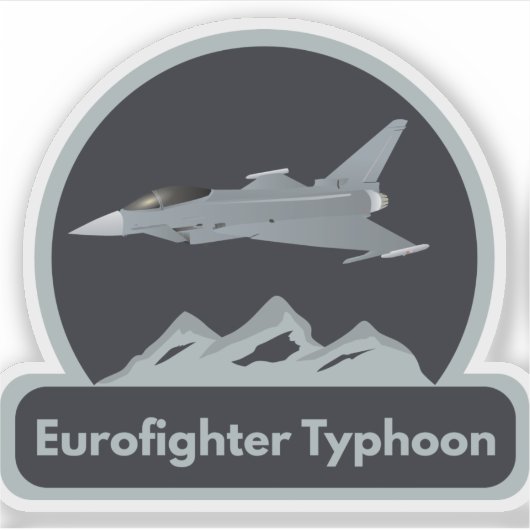 Eurofighter Typhoon Jet Fighter Sticker (Voorkant)